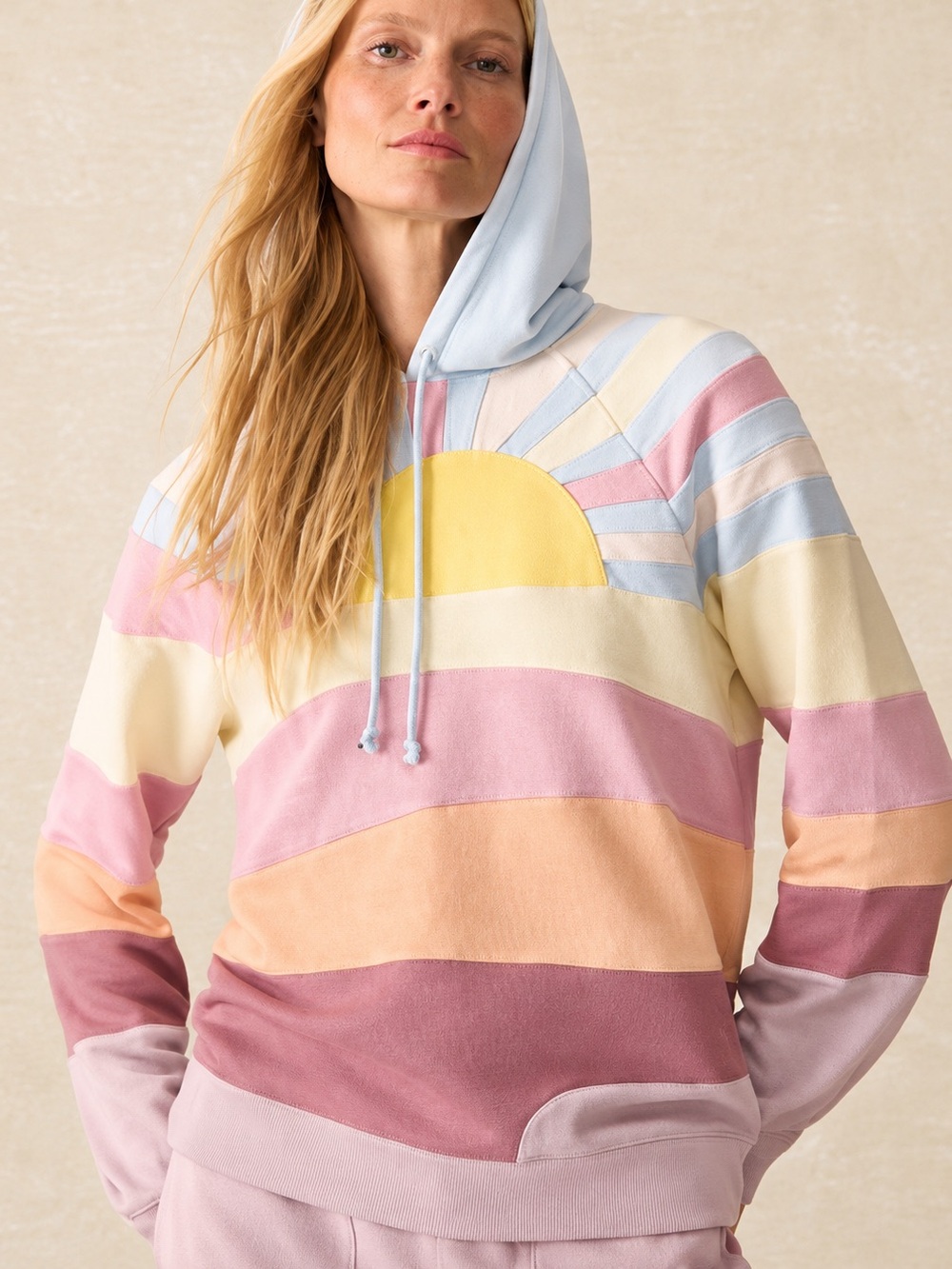NWOT✨ Faherty Soleil Hoodie M Pastel Sunset Organic Cotton
